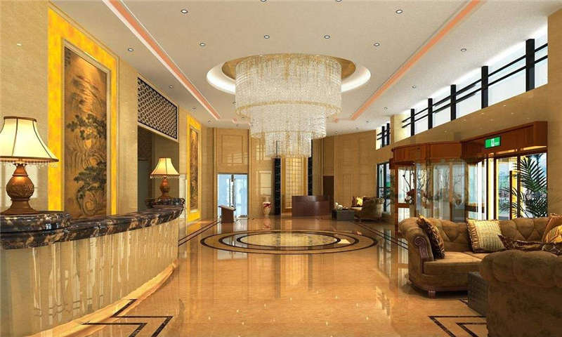 酒店大堂的地面裝修材料，可以嘗試用環氧水磨石地坪哦
